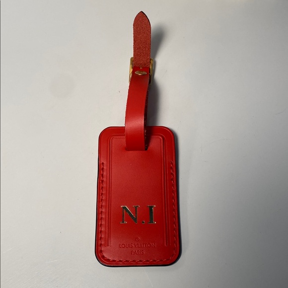 Louis Vuitton Accessories - Louis Vuitton Smooth Leather Luggage Tag With Initials